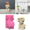 DIY Halloween Skull Man Flower Pot Storage Box Mold for Succulent Plant Decor