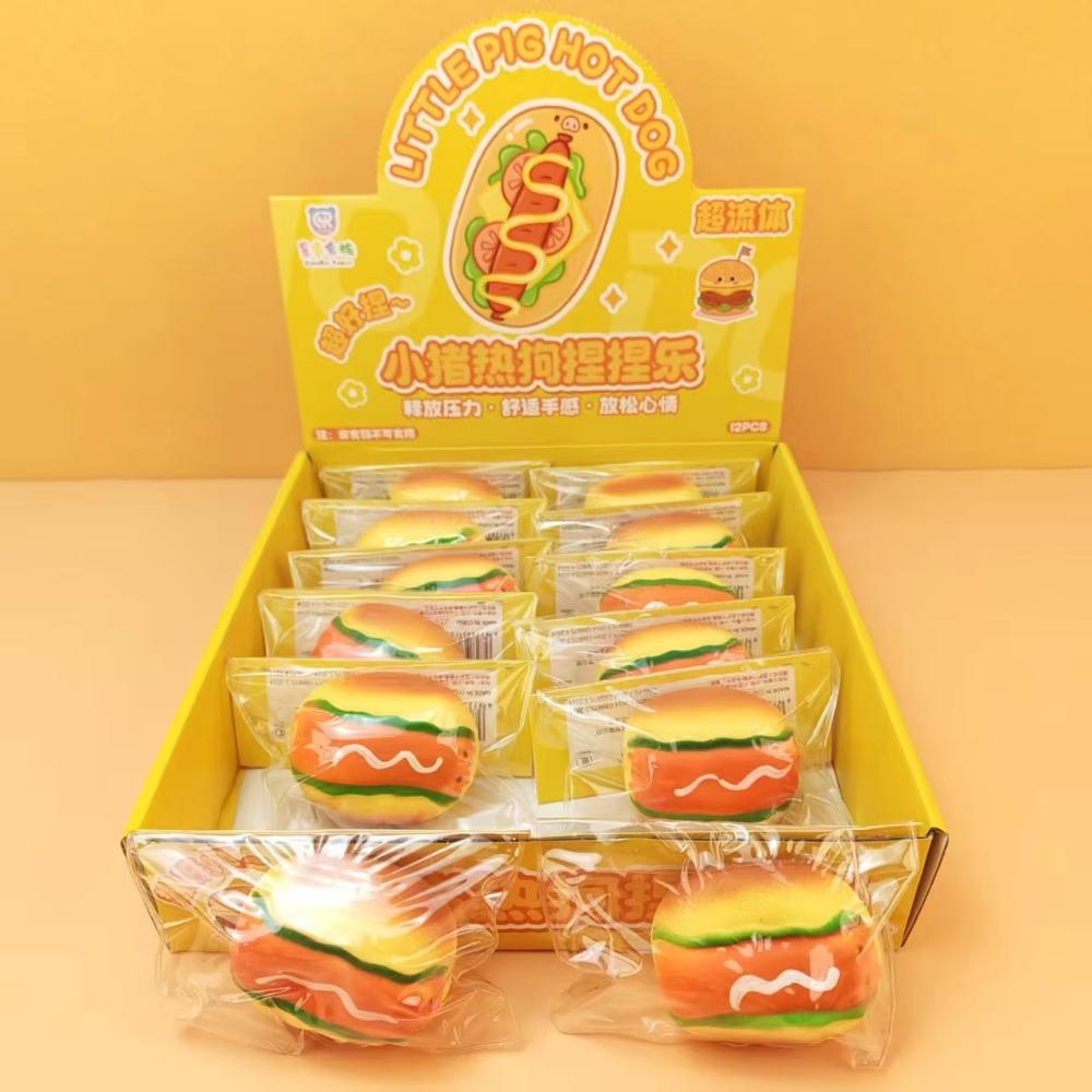 Pizza Hot Dog Fluid Toast Squishy Realistic Sensory Toy Bread Fidget Toy Party Favors