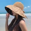 Spring Summer Sun Protection Hat Outdoor Bow Bucket Hat Trendy Wide Brim Sun Hat  for Female