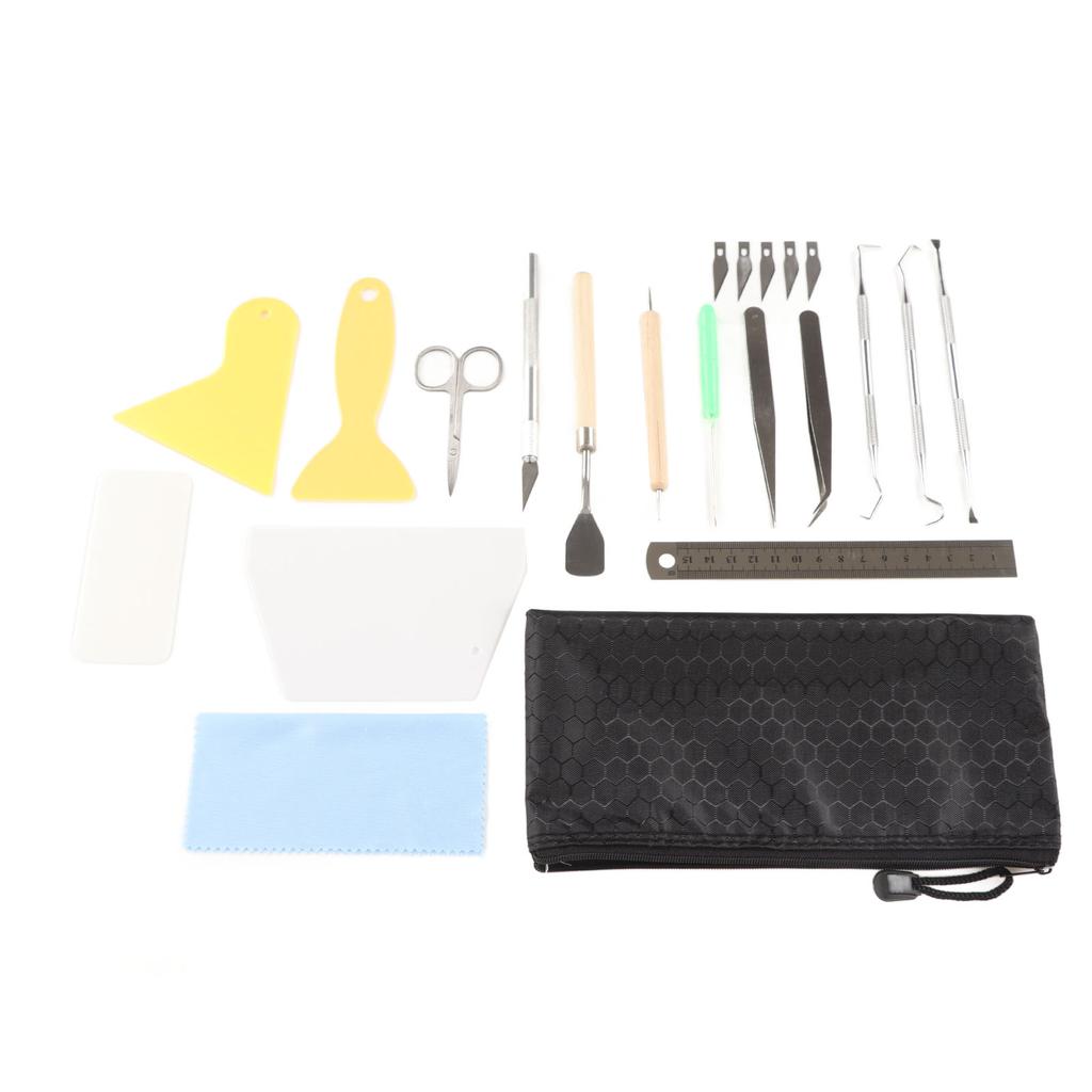 Craft Vinyl Weeding Set 22 Pcs Practical Ruler Carving Pen Scissors Tweezers Crochet Hook DIY Craft