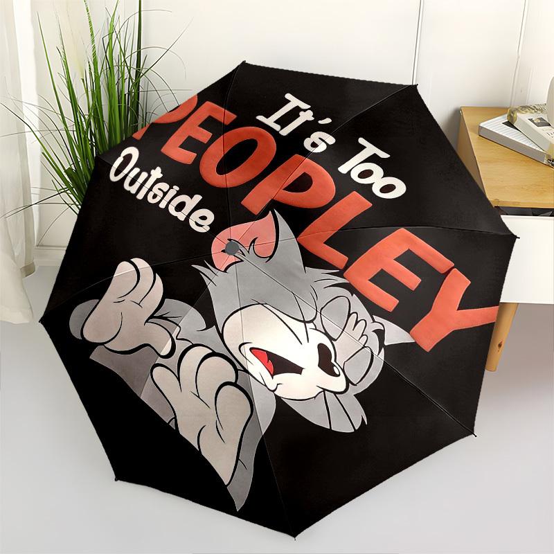 1pc Tom and Jerry Peopley Automatic Open/Close Umbrella with 8-Rib Windproof Canopy10232