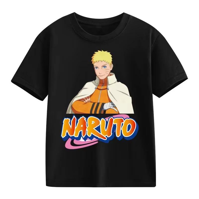 2026 new Naruto Kids Tshirt Cartoon character print pure cotton shortsleeved roundneck shirt