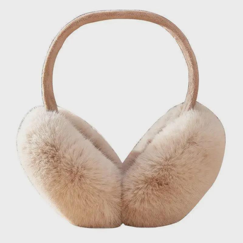 Women's Winter White Plush Windproof Ear Muffs - Warm, Cold-Proof, Velvet-Lined, Anti-Freeze.