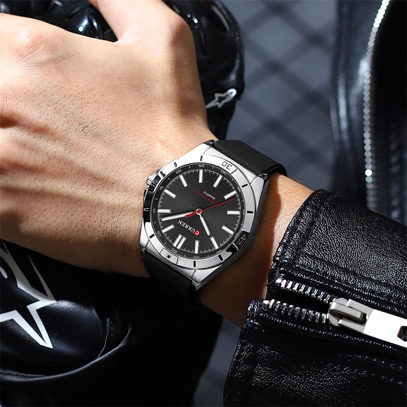 CURREN Sport Men Watch Top Brand Luxury Military Army Waterproof Male Clock Black Silicone Quartz Original Man Wristwatch 8449