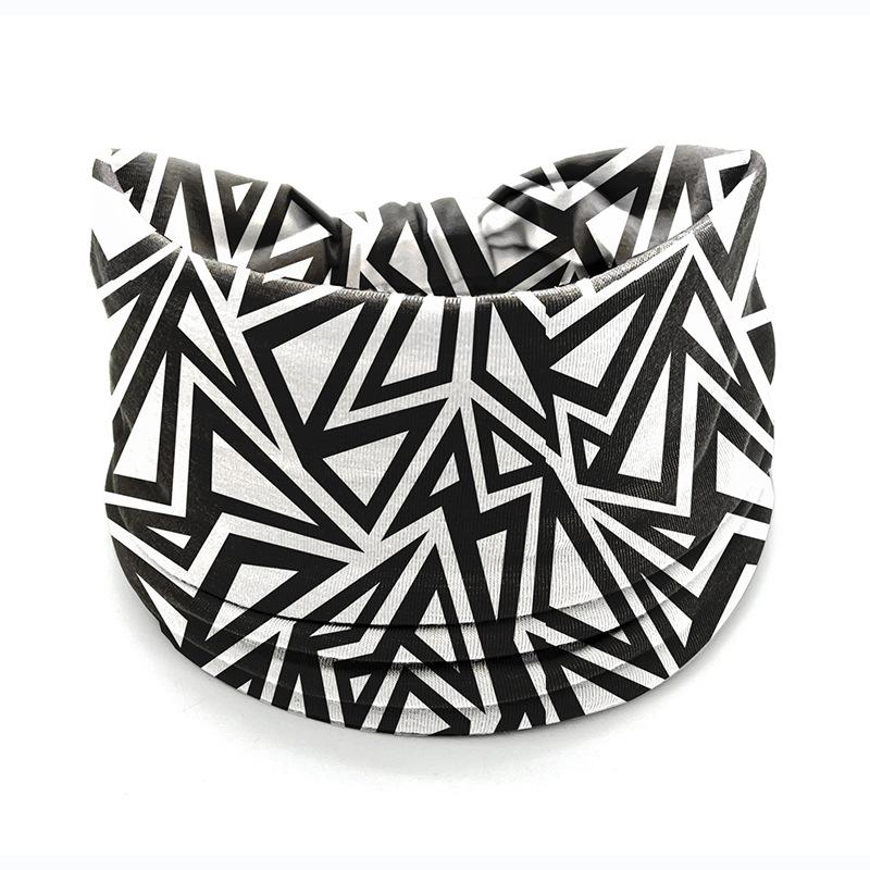 European American Women's Hair Band African Print Pattern Wide Edge Elastic Knot Sports Yoga Headband Women's Headwear Hair