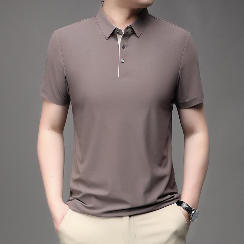 Cool Breathable Short-Sleeved Polo Shirt Business Casual Summer Fashion Half Sleeve Lapel T-shirt High Quality