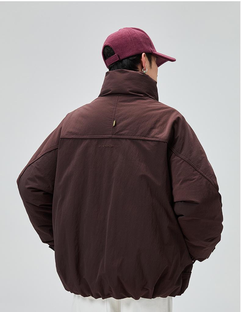 Men's Winter Stand Collar Down Jacket - Warm, Thickened, American Style, Outdoor Workwear