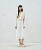 Rie Checked-Chiffon Layered Midi Dress White