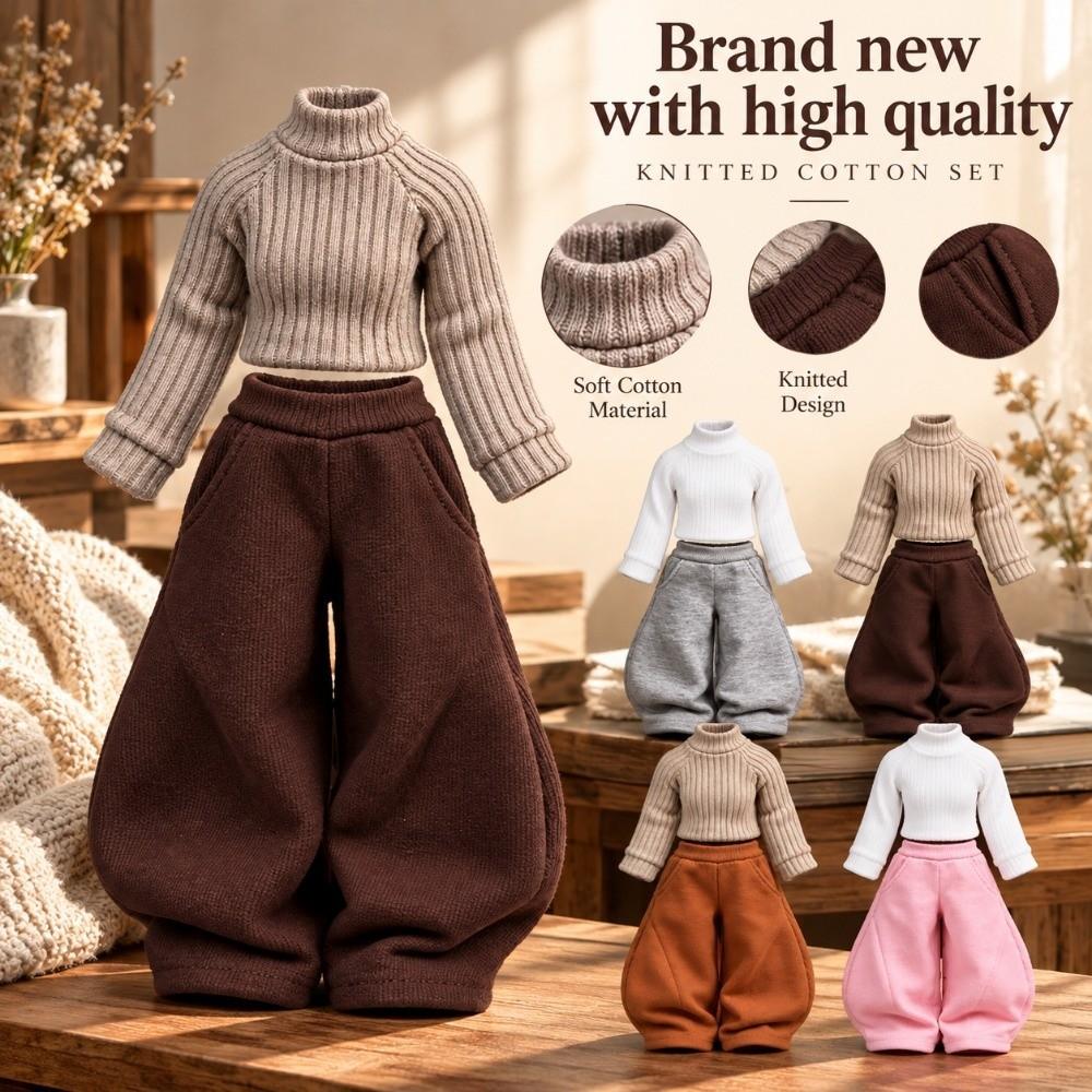 Mini Ribbed Knitted Sweaters Tops Casual Wear Dolls Streetwear for OB11 Dolls/for 1/12 BJD Dolls