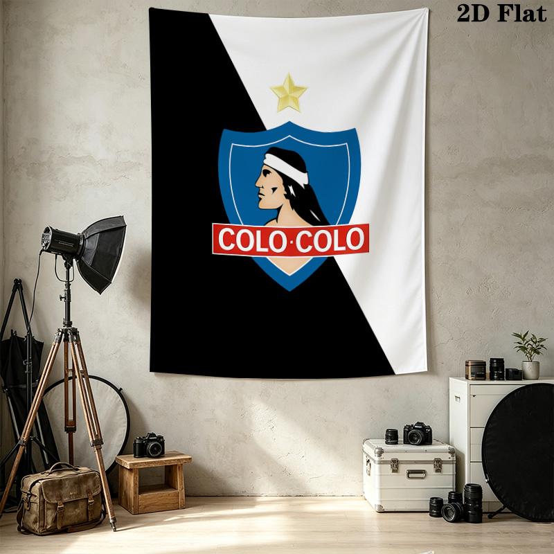Social Y Deportivo Colocolo Wall Tapestry Aesthetic Wall Hanging Printed Fabric Blanket Decorative Tapestries for Bedroom Living Room Home Decor