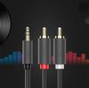 Audio Cable 35mm Minijack Male 2RCA Male 5m Gray