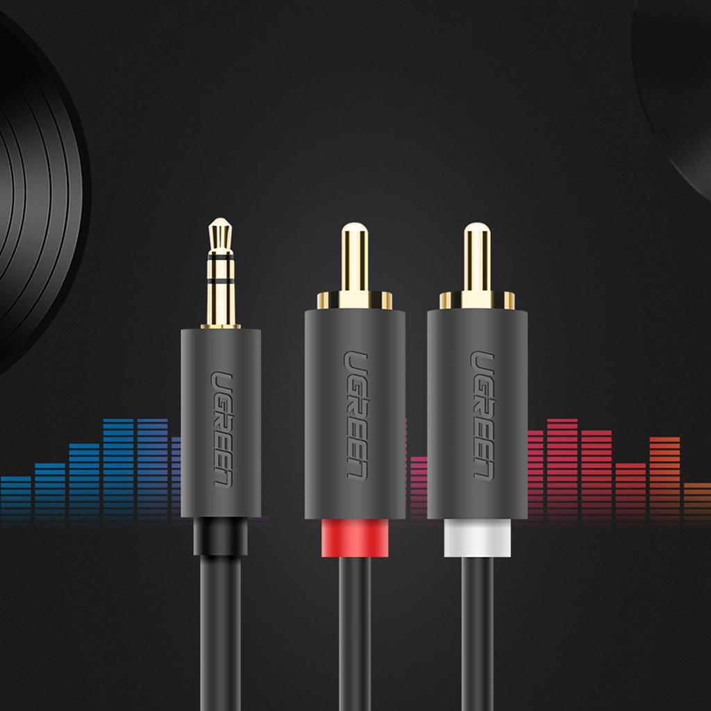 Audio Cable 35mm Minijack Male 2RCA Male 5m Gray
