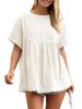 Womens Summer Babydoll Peplum Tunic Shirt Loose Fit Oversized Top
