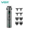 Set Original VGR V-096 6 en 1 para Recortar el Cabello Afeitadora Resistente al Agua IPX7 Recortador de Pelo de Orejas y Nariz Dispositivo de Depilación Íntima con Pantalla Digital LED Corte de Pelo en Casa