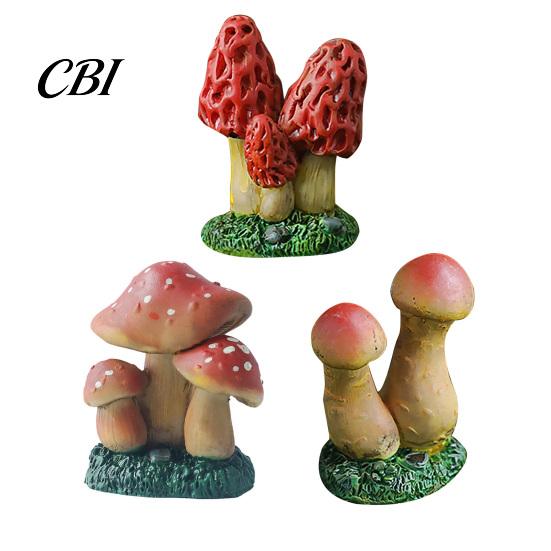 Statue Mini Resin Mushroom Figurine, Miniature Fairy Wild Garden Accessories, Little Ornament Fake for Micro Landscape Plant Pots Bonsai Decor