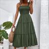 Women's Fashion Summer Spring Solid Color Print Sleeveless Suspenders Casual Dresses