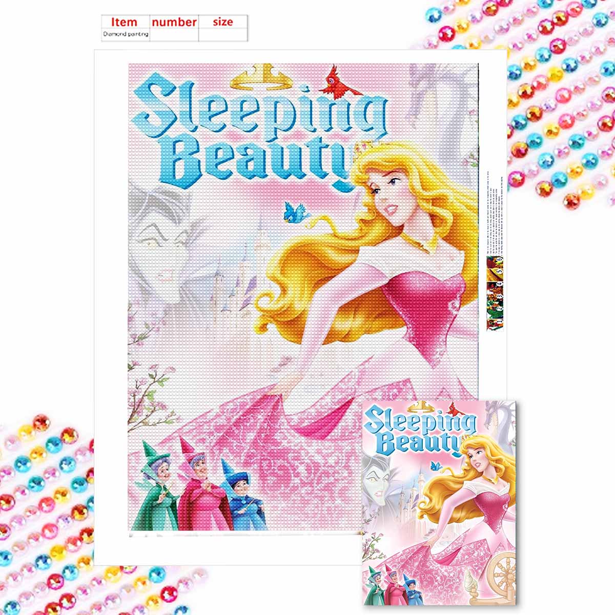 

5D Diy Diamond Painting The Princess and The Witch Full Drill Rhinestones Mosaic Embroidery Handmade Products Home Decor Gift Round 20x30cm