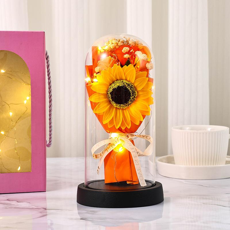 Eternal Rose Acrylic Cover Ornament Gift Box 110 Mother's Day Gift Soap Flower Creative Dried Flower