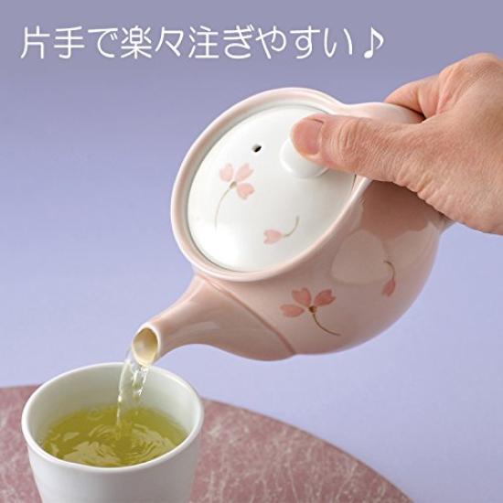 RAO3Z Ranchant (U) Easy-Pour Teapot, Multicolor, 15x11x9cm, Pink Glaze, Arita Ware, Made In Japan