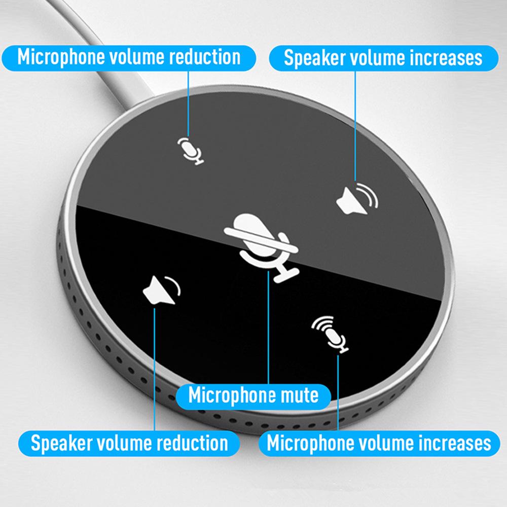 360° Omnidirectional USB Conference Microphone with Built-in Speaker