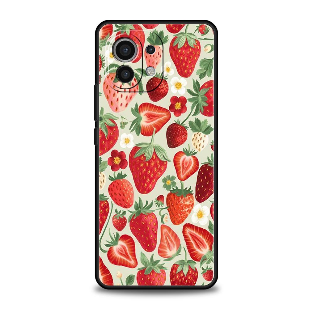 

Phone Case Cover for Xiaomi Poco F7 F6 F5 F4 F3 X7 X6 X5 X4 X3 NFC M4 C51 C55 GT Pro 5G Soft TPU Strawberry & Ditsy Floral Pink Poco F5 Pro