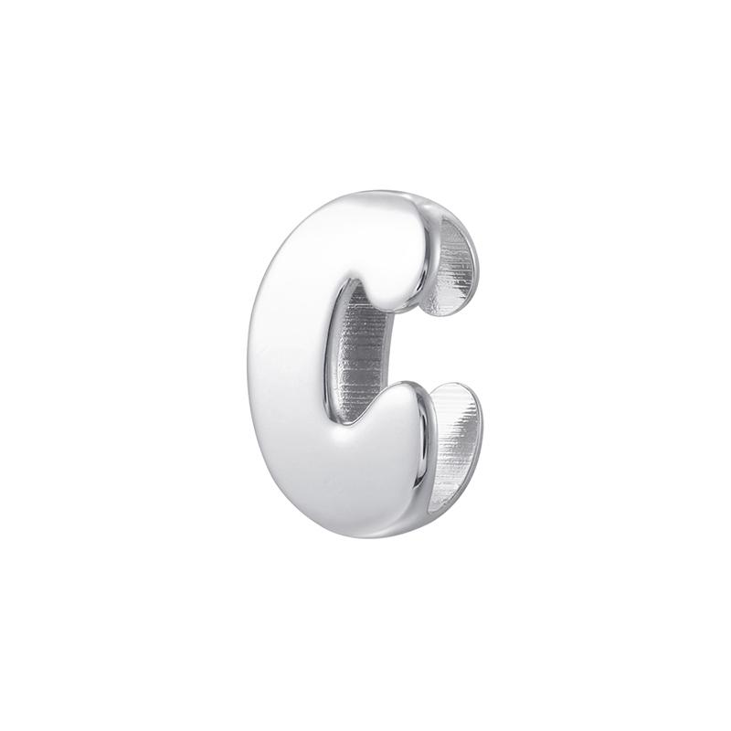 1Pcs Silvery Large/Small Polished Bead Letter Charm Pendant Suitable for Handmade Jewellery Accessories 1 Piece: VZ518