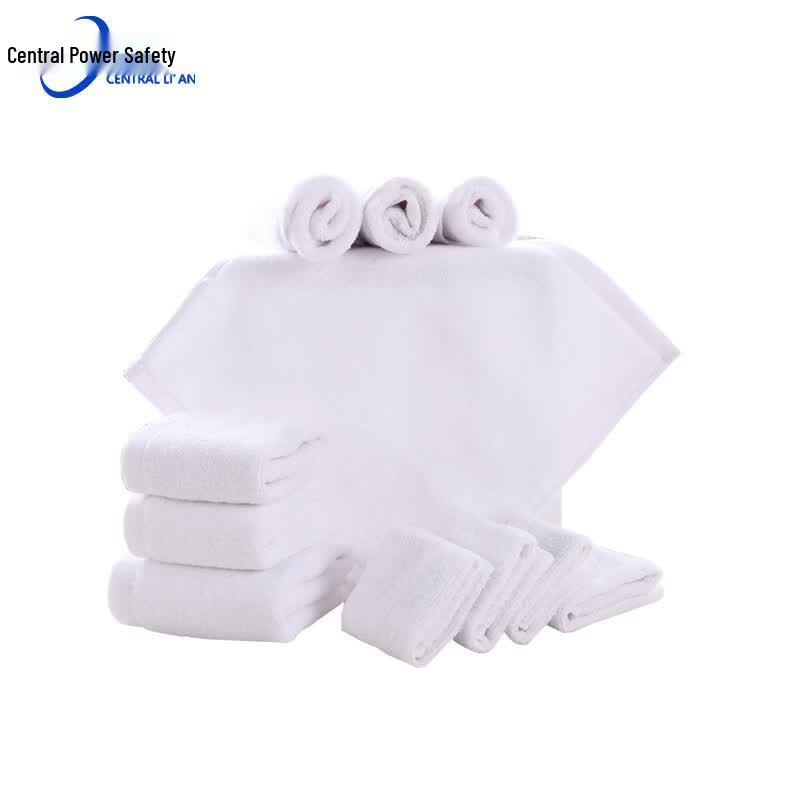 Zhonghuan Liance Commercial White Cotton Hand Towel 10-Pack