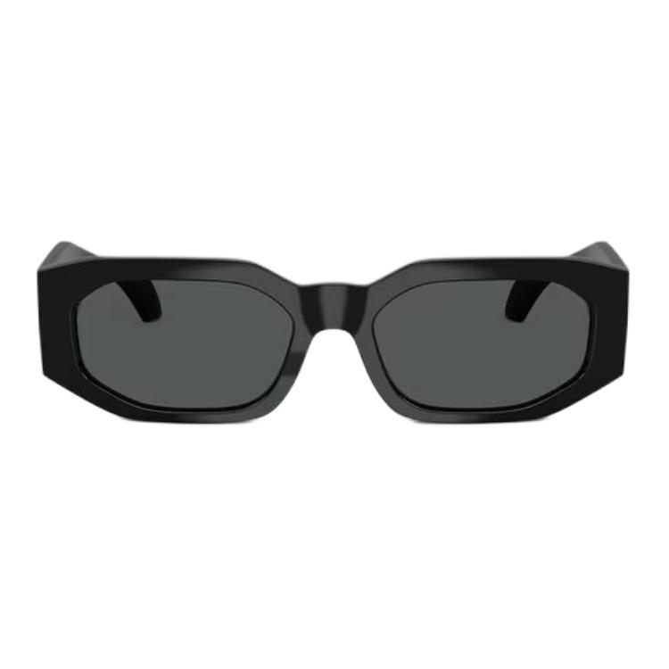Versace Logo Rectangular Sunglasses Men sunglasses Black O4489U-OGB18755_RTU_TU_ONUL F,Black