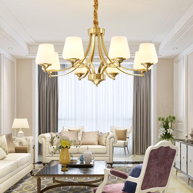 OEING Retro Copper & Glass 10-Light Chandelier