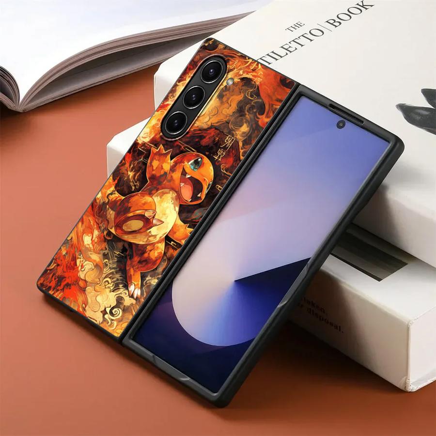 

Back Phone Cover Case for Samsung Galaxy ZFold3 ZFold4 ZFold6 Z Fold 7 6 5 4 3 ZFold7 ZFold5 Cute Pikachu Pokemon Galaxy Z Fold5
