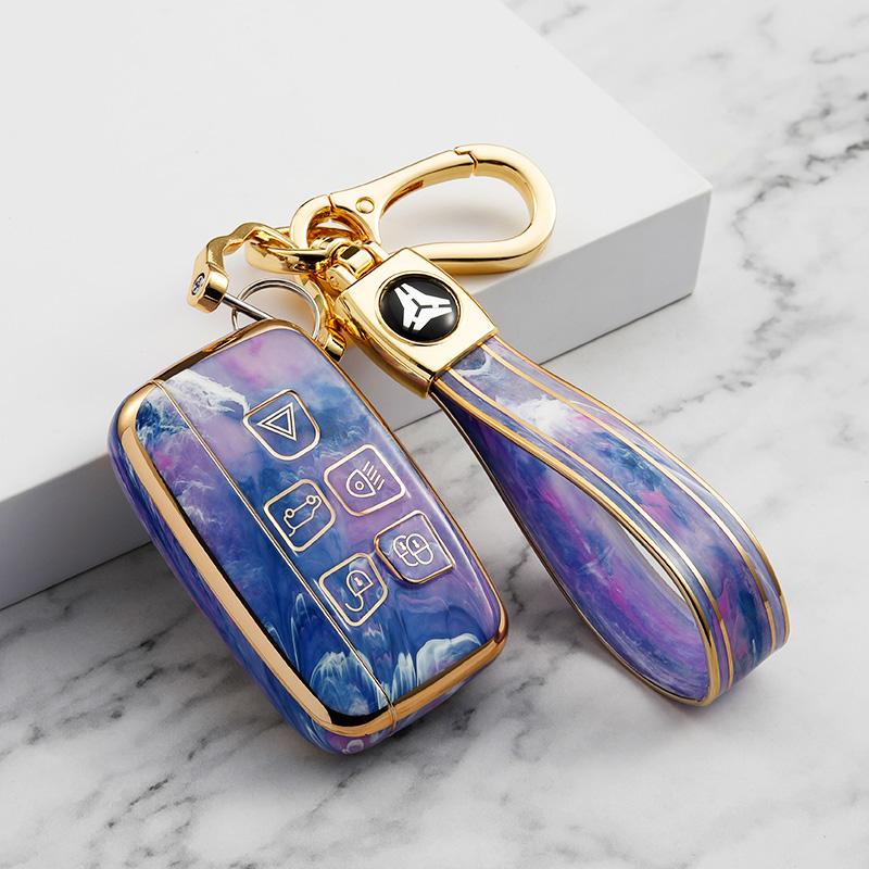 Free Sample TPU Jade Pattern Car Key Case Remote Control Protector Cover Compatible Land Rover Range Rover Sport Velar Discovery