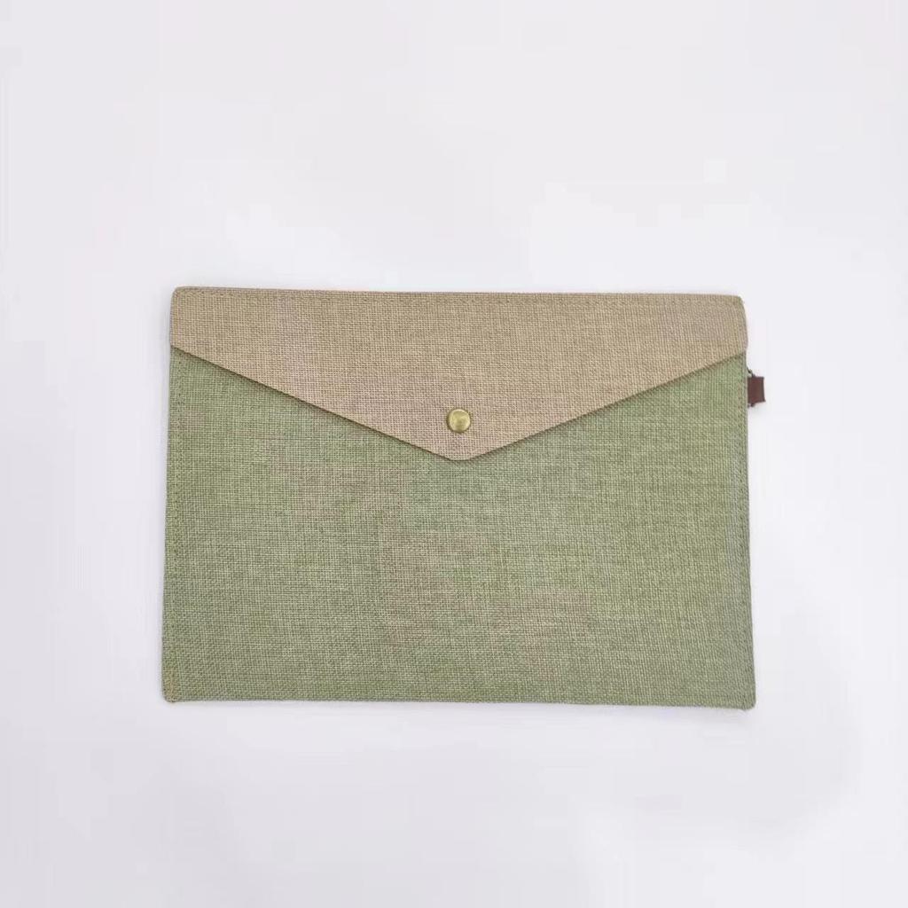 A4 Magnetic Button Linen-Feel Felt File Bag & Stationery Set for Office, Meetings, or School - A5 Document Storage