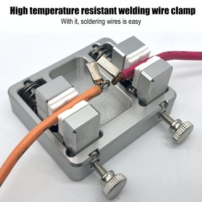 Dispozitiv de sudură Clește de sudură din aluminiu rezistent Clește stabil pentru sârmă Ajustabil Falcă de 11 mm Accesoriu stație de lipire bijuterii