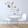 4 Pieces Blue Flower Wall Decor For Bedroom Accept Let Go Have Faith Believe Inspirational Wall Art Decorations for Living Room No Frame