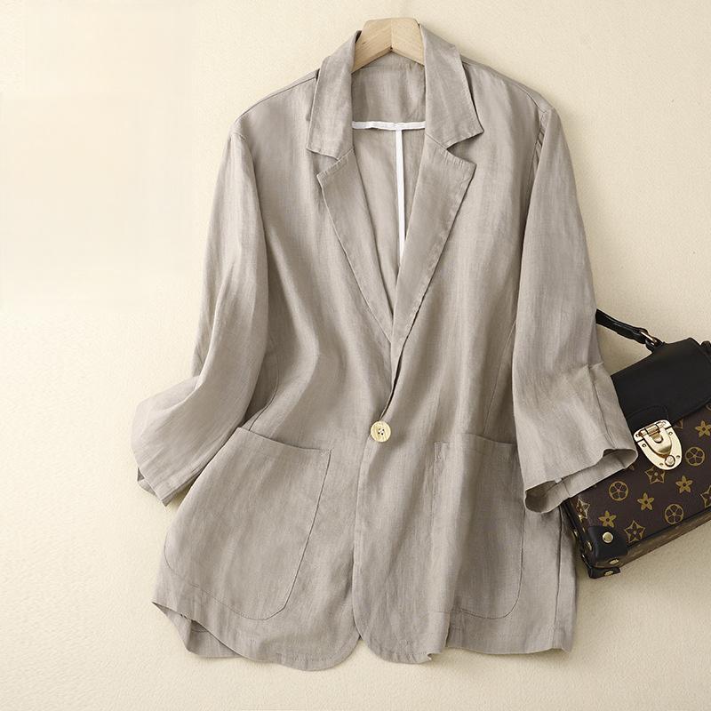 2026 New Casual Three-Quarter Sleeve Short Jacket for Women, Solid Color Blazer