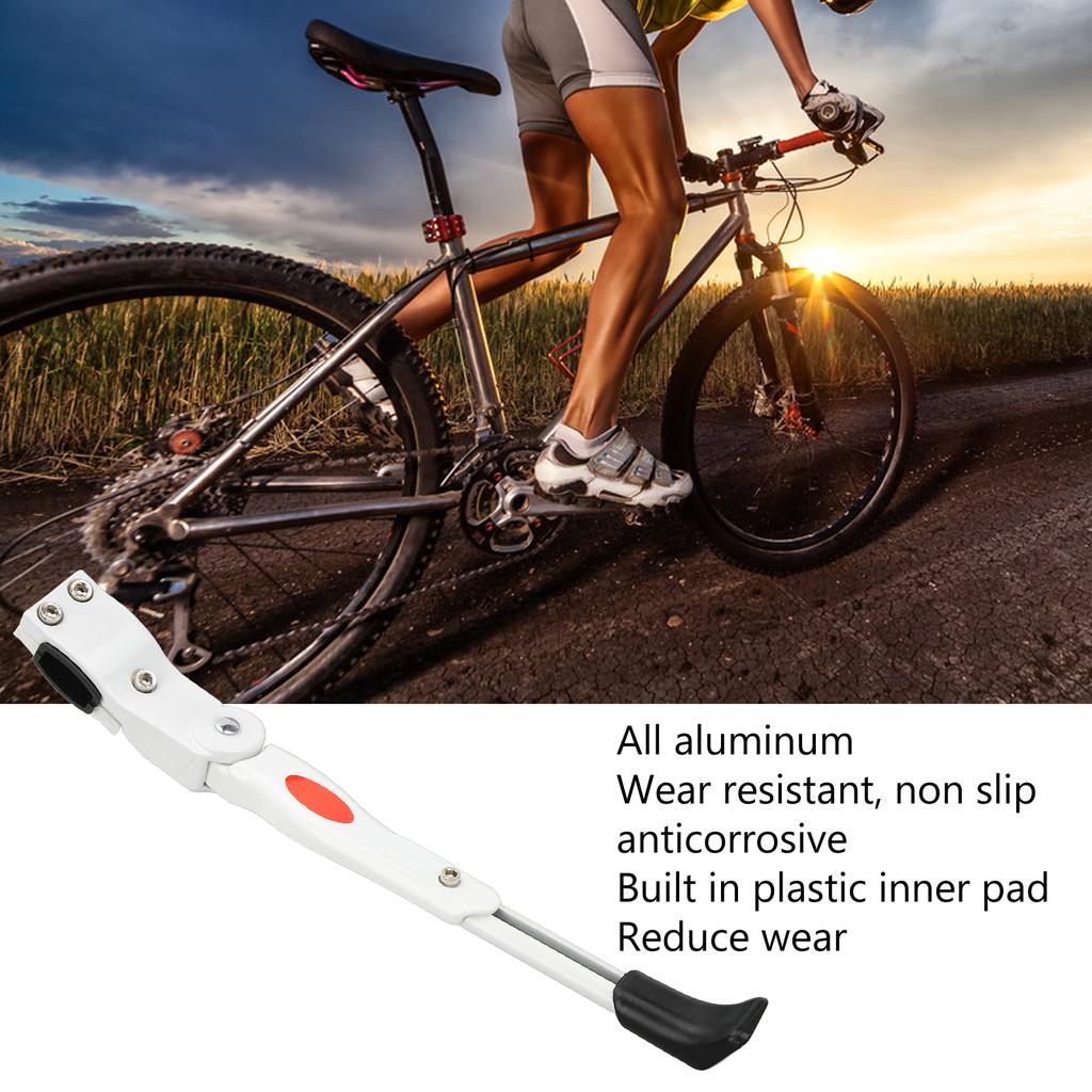 Bike Kickstand Aluminium Alloy   Wear Resisting Plastic Mat Inside Enhanced Stability   Kickstand