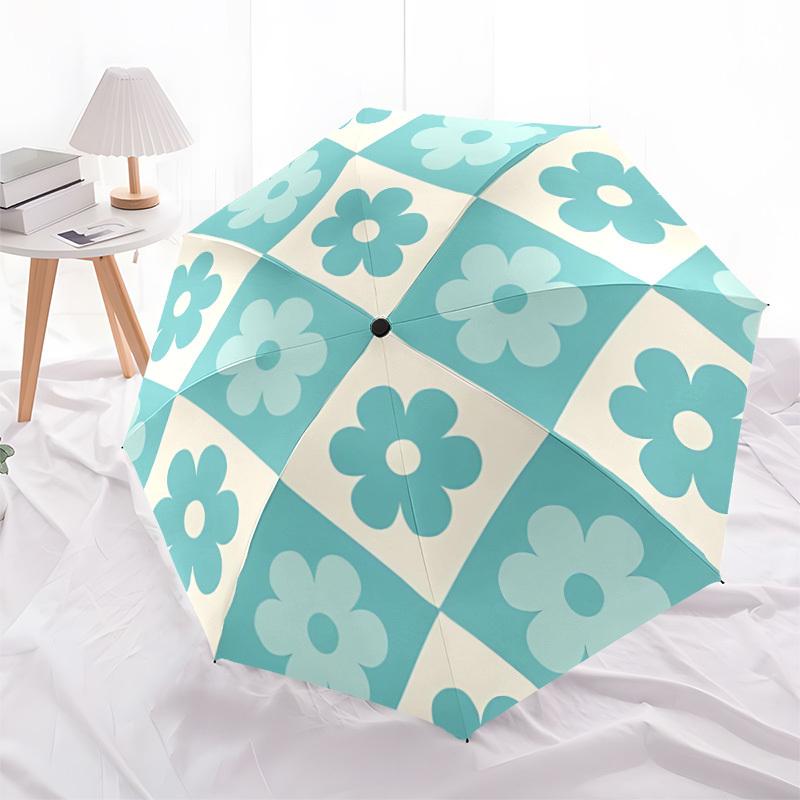 1pc Floral Tiles Automatic Open/Close Umbrella with One Touch Button,, Windproof Design   Lightweight Portable Umbrella for Women & Men6051