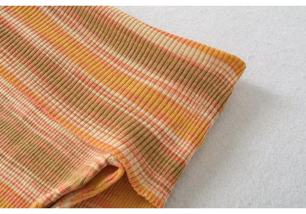 Spring French Retro One-Shoulder Striped Sweater