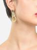 Set of 2 Multicolor Ethnic Enamel Yellow Gold Drop Earrings For Women