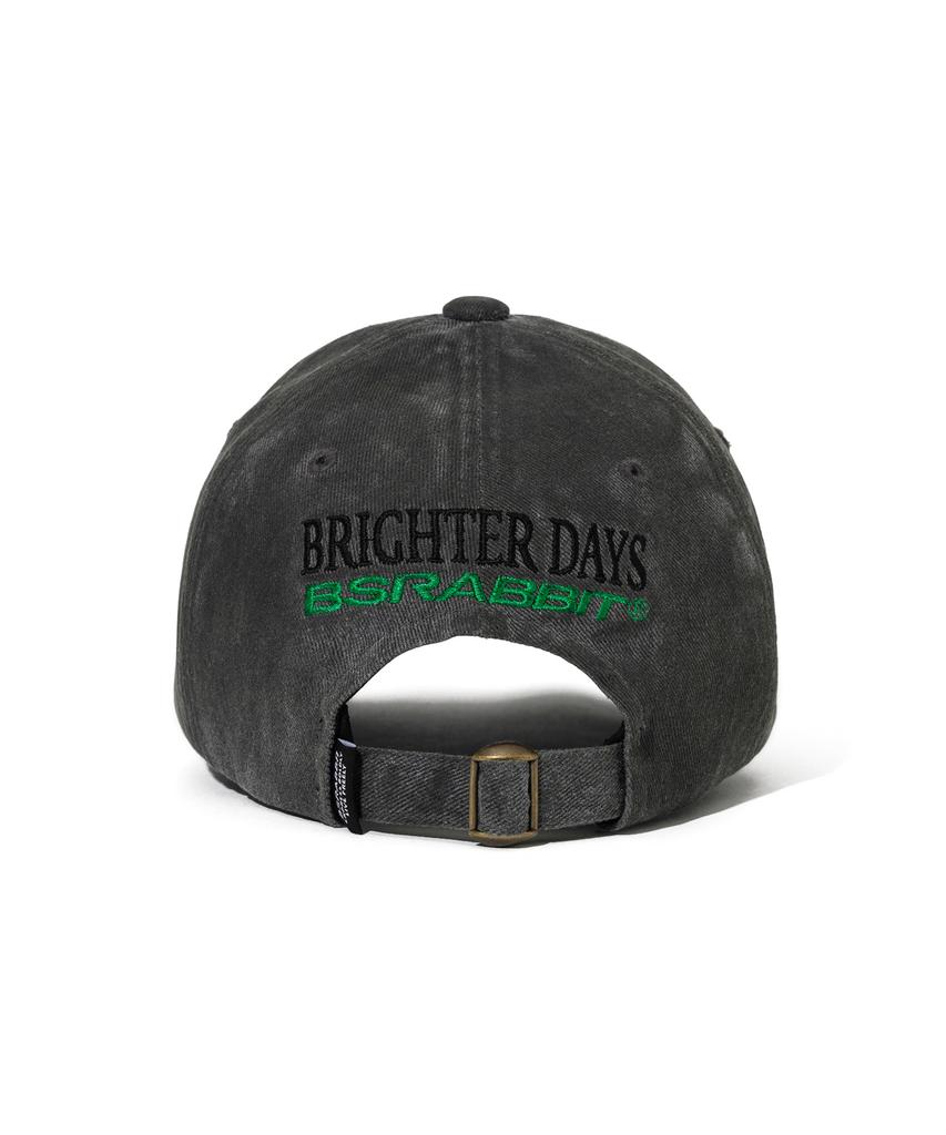 Bieseulaebis 3D Embroidery Dirty Washed Cotton Cap Black