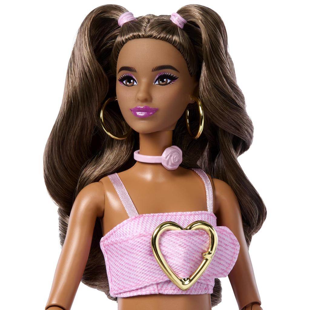 Barbie Deluxe Style Pink Flare Doll Pretend for Ages 4 and JJN72 Jeans, Dress-Up House, Play, Up, Pink,