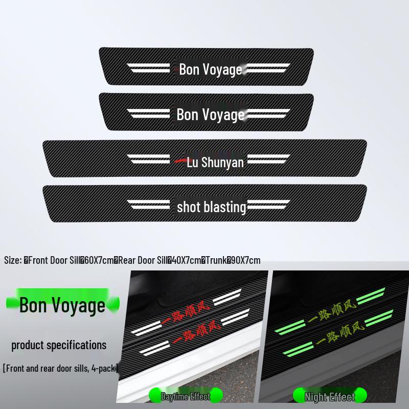 Compatible Door Sill Trim and Protective Anti-Stepping Stickers for Haval H6, M6, H9, Big Dog, First Love, and F7 - Glow-in-the-Dark Option Available.