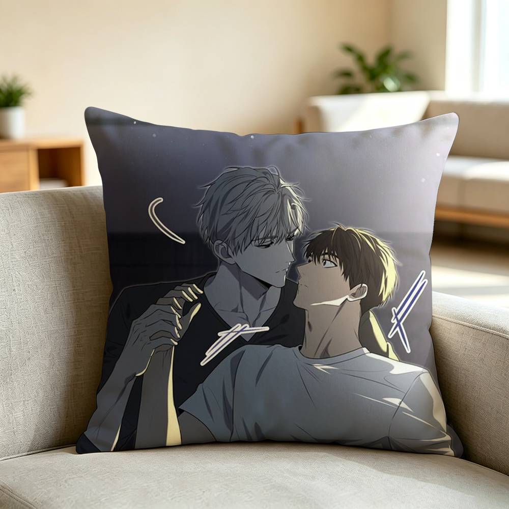 P-Passion Bl A-Anime Square Double-Sided printed Pillow Case Bedroom Bedside Pillow Sofa Cushion Cover