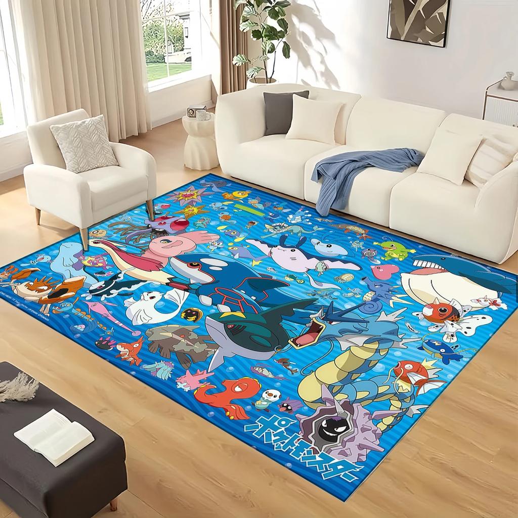 Pokemon Pikachu Cartoon Carpet Rug for Living Room Bedroom Home Sofa Decoration,kids Non-slip Floor Mat Christmas Gift
