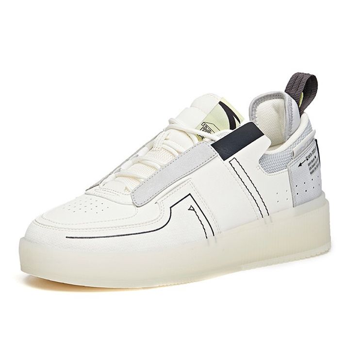 Anta Classic Trendy Daily Walking Sneaker Unisex White Black 912048020-1