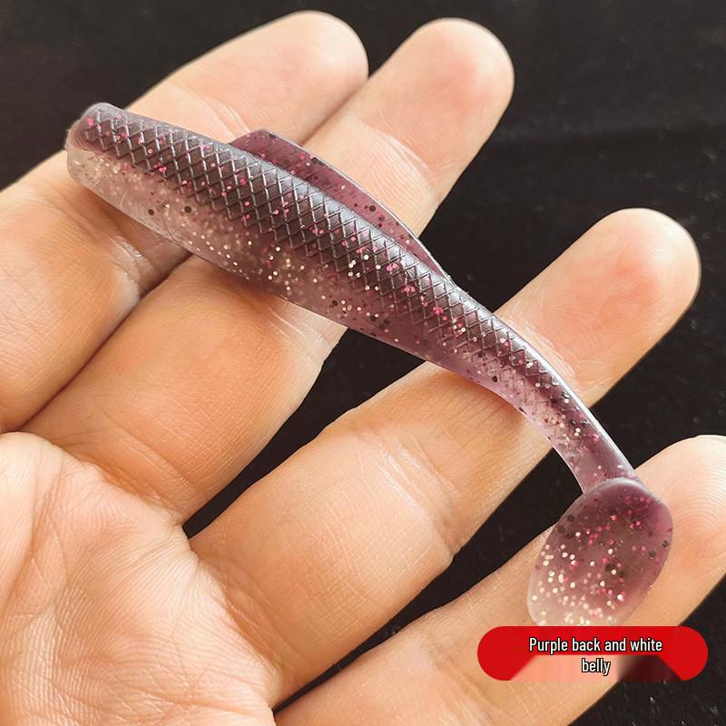 Schwimmender T-förmiger Weichköder: Schwarzer Bionic-Köder für Barsch, Mandarinfisch und Wurzelfisch