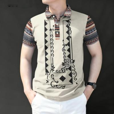 Modisches Mehrfarbiges Print-Polohemd Herren Outdoor Street Kurzarm-T-Shirts Oberteil Sommer Zuhause Lässiges T-Shirt Herren und Damen Polohemd
