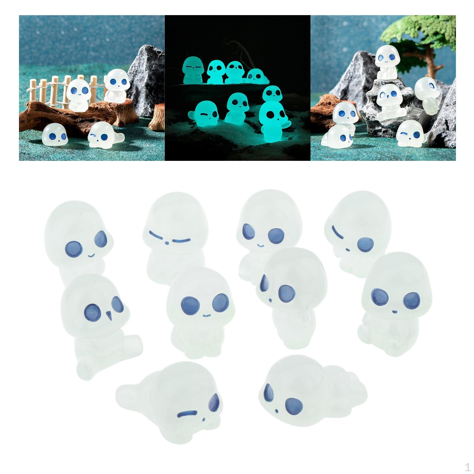 

10 шт., аксессуары для сада фей, украшения для заднего двора, светящиеся фигурки эльфов для гостиной Blue Light