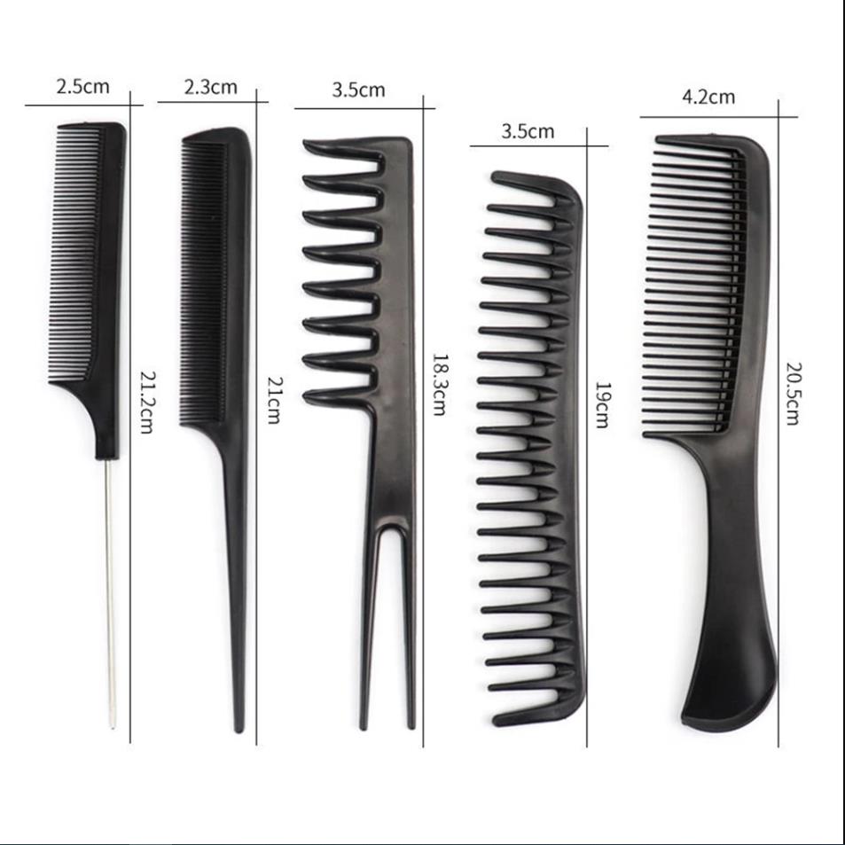 10pcs/lot Black Makeup Comb Set Styling Hairdressing Comb Barber