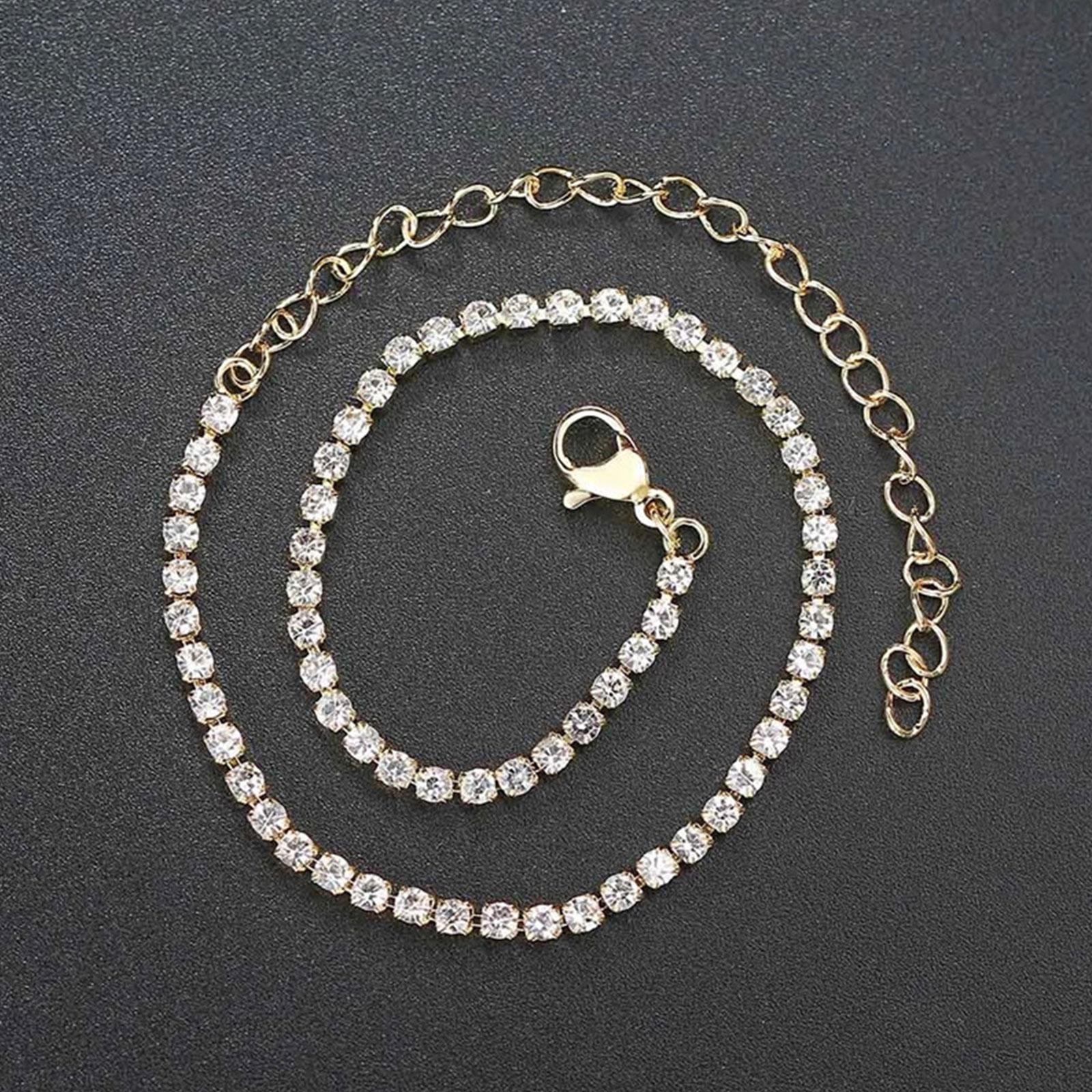 Простые теннисные браслеты со стразами для женщин — фото 5